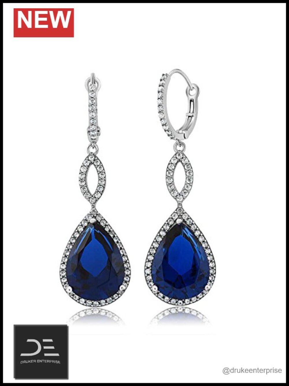 Sterling Silver Long Teardrop Chandelier Dangle Earrings 20cttw Pear Cut